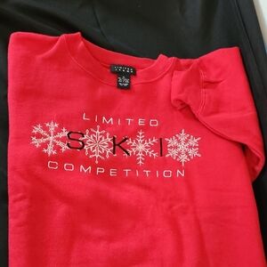 The Limited Red Sweatshirt with Snowflake Design
